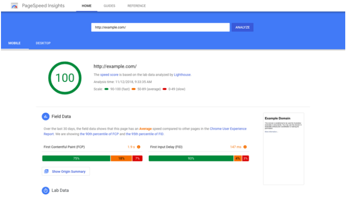 page loading speed